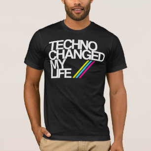 CAMISETA ¡TECHNO CHAGED MI VIDA!!! ¡EN NEGRO AHORA!!