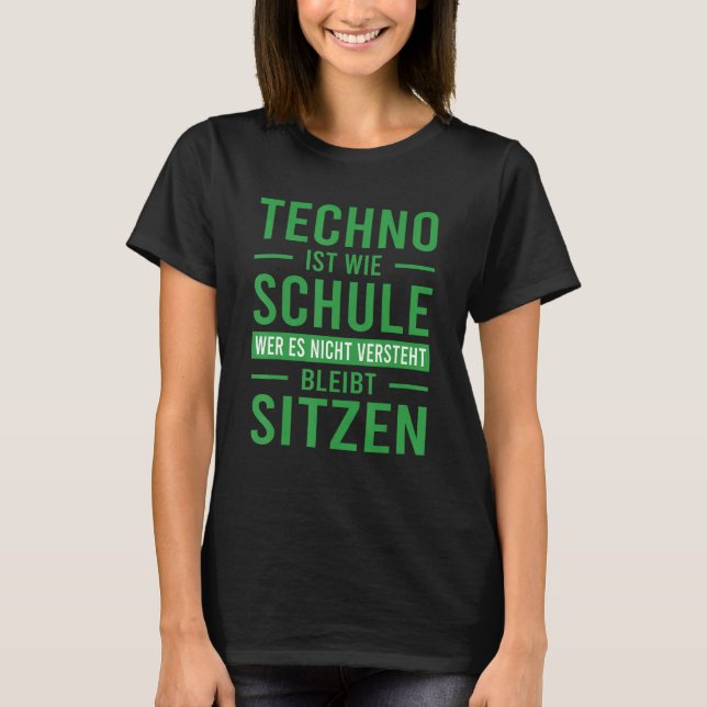 Camiseta Techno es como el festival de DJ de rock escolar O (Anverso)