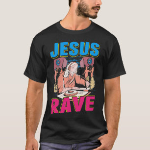 Camiseta Techno Jesus Religion Retro Música electrónica de