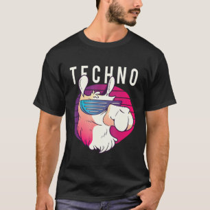 Camiseta Techno Llama DJ Raver Fiesta de Rave EDM Festival
