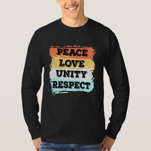 Camiseta Techno Music Peace Love Unity Respect Rave Fiesta  (Anverso)