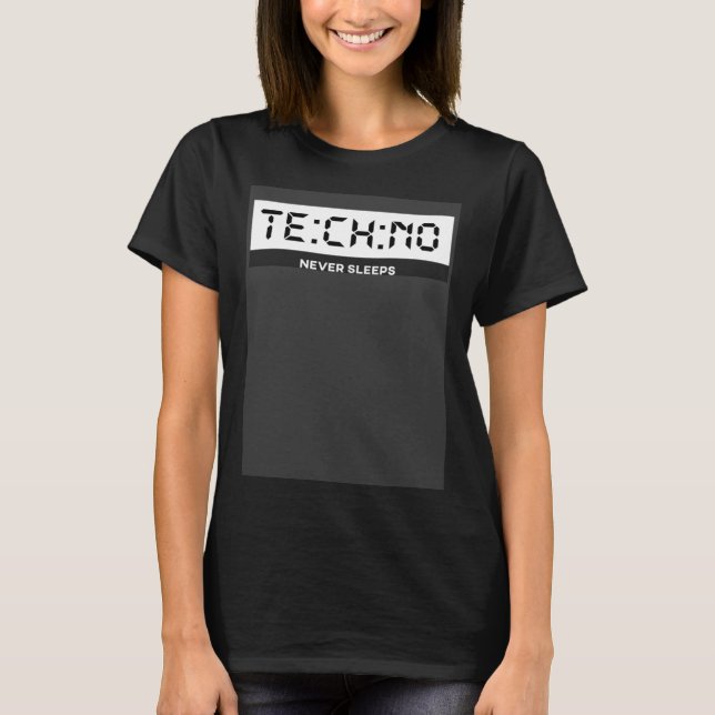 Camiseta Techno Never Sleeps Techno Watch Tech Rave Tech Te (Anverso)