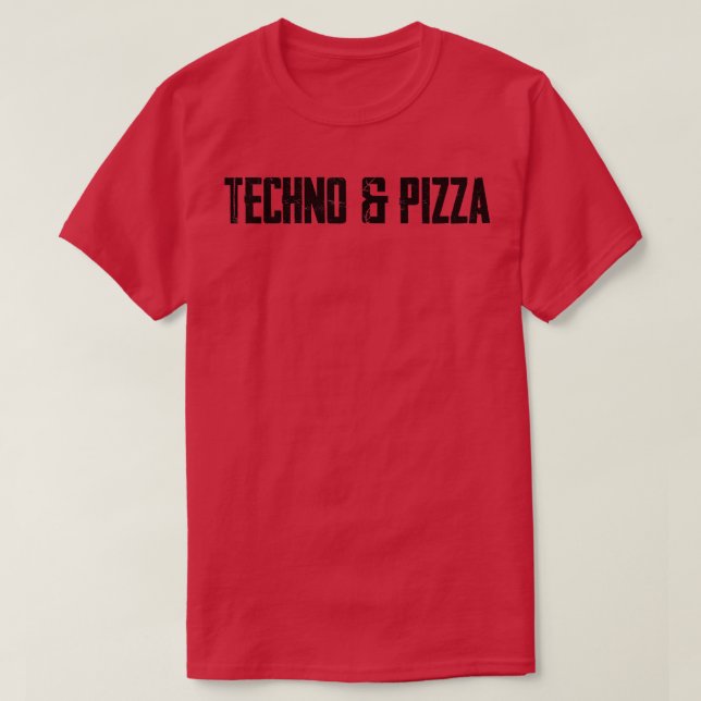Camiseta Techno & Pizza  (Diseño del anverso)