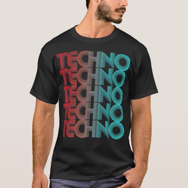 Camiseta Techno Vaporwave Techno House Music EDM Lover DJ (Anverso)