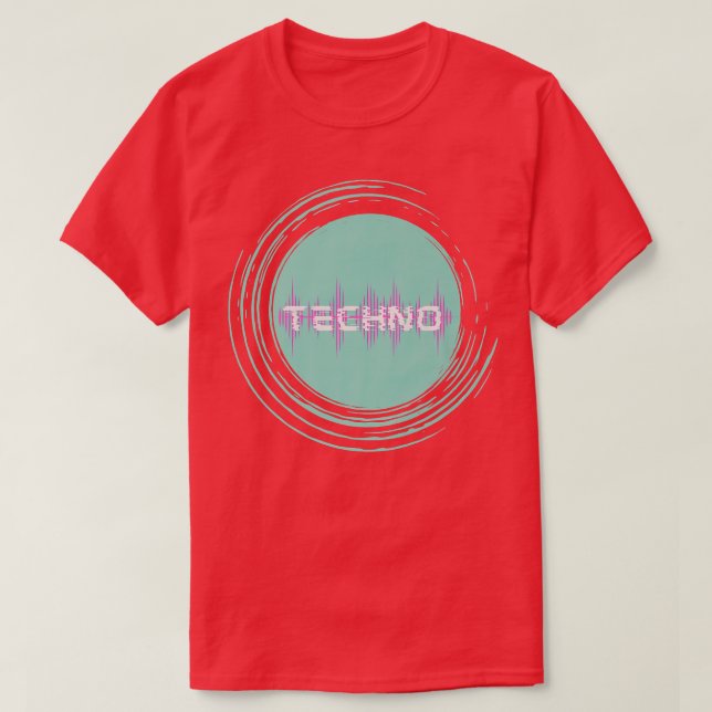 Camiseta Techno Waves EDM Music Festival Rave Dubstep  (Diseño del anverso)