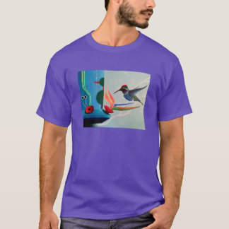Camiseta Technobird - Colibrí y yuxtaposición tecno