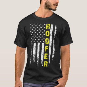 Camiseta Techo Con Bandera Americana Tejado Gracioso Regalo