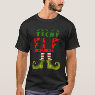 Camiseta Techy Elf Funny Group Pajamas Familiares Para