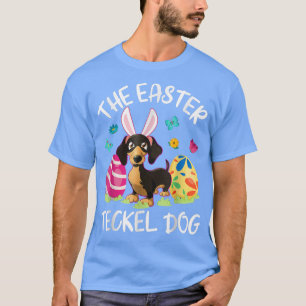 Camiseta Teckel Dog Bunny Bailando Huevos Feliz Easter Tec