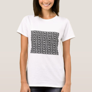 Camiseta tecla griega blanca negra
