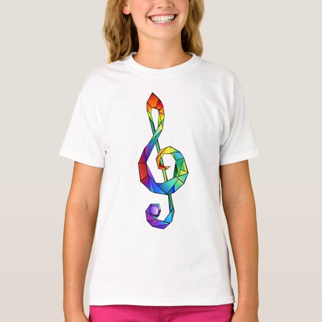 Camiseta Tecla musical arcoiris tremendo clef (Anverso)