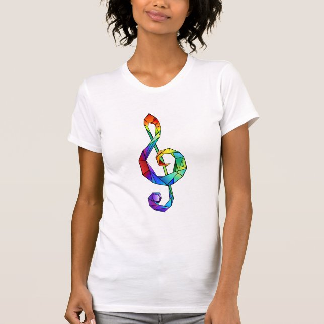 Camiseta Tecla musical arcoiris tremendo clef (Anverso)