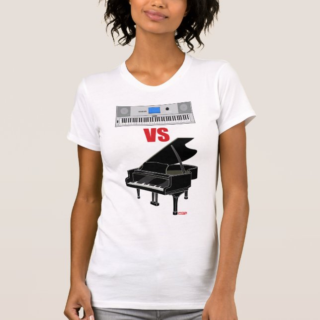 Camiseta Teclado CONTRA el piano (mujeres) (Anverso)