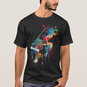 Camiseta Teclado de compositor de jazz de piano de brillo