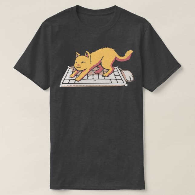Camiseta Teclado de gato sin espacio personal (Diseño del anverso)