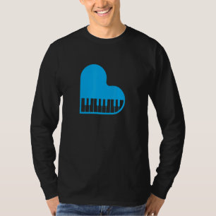 Camiseta Teclado de piano del corazón del amor Cool Pianist