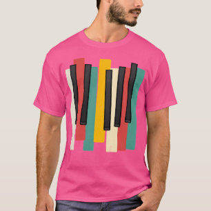 Camiseta Teclado de piano retro minimalista angustiado