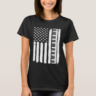 Camiseta Teclado de piano USA bandera americana patriótica