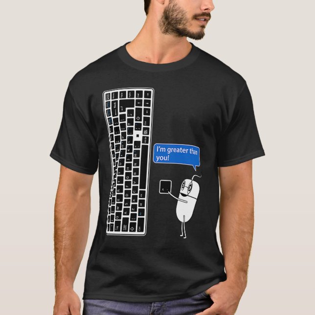 CAMISETA TECLADO DEL RATÓN DE COMPUTACIÓN SOY MAYOR QUE UST (Anverso)
