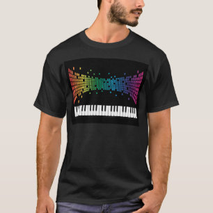 Camiseta Teclado instrumental de piano musical multicolor