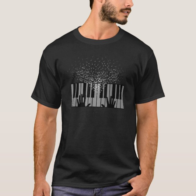 Camiseta Teclado Piano Player Músico Keyboandre Gag Ou (Anverso)