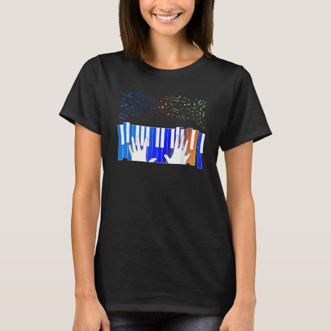 Camiseta Teclado Piano Player Músico Keyboandre Gag Ou (Anverso)