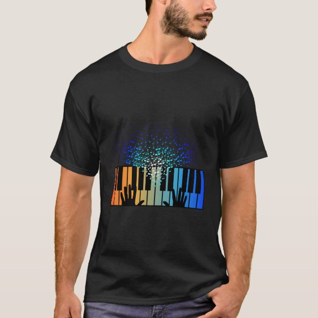 Camiseta Teclado Piano reproductor de música Keyboestandart (Anverso)