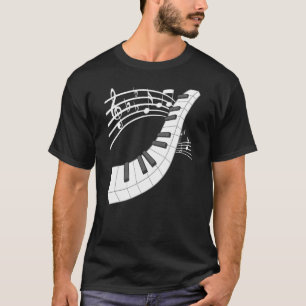Camiseta Teclado Piano Y Notas Piano Instrumento Musical