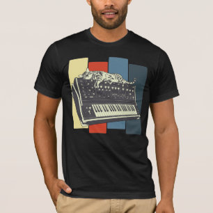 Camiseta Teclado sintetizador modular Gato analógico vinta