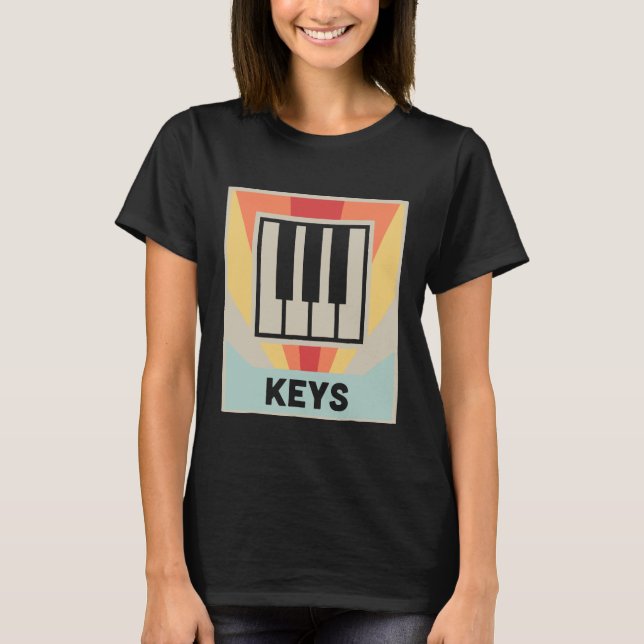 Camiseta Teclado sintetizador Retro KEYS (Anverso)