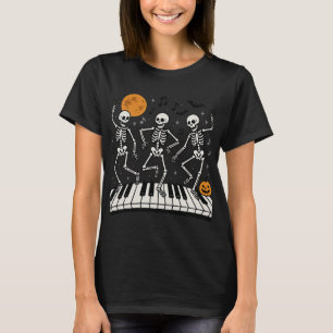 Camiseta Teclado Skeletons Dancing Gracioso profesor de m
