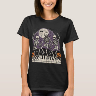 Camiseta Teclado Skeletons Dancing Gracioso profesor de m