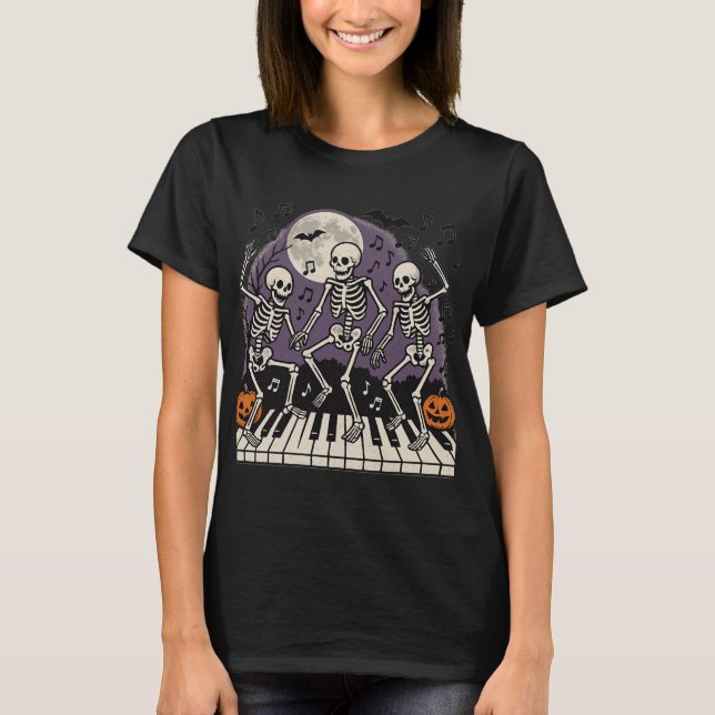 Camiseta Teclado Skeletons Dancing | Gracioso profesor de m (Anverso)