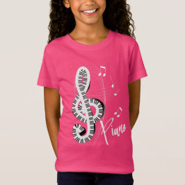 Camiseta Teclado Treble Clef Fun Music Notes Piano Graphic