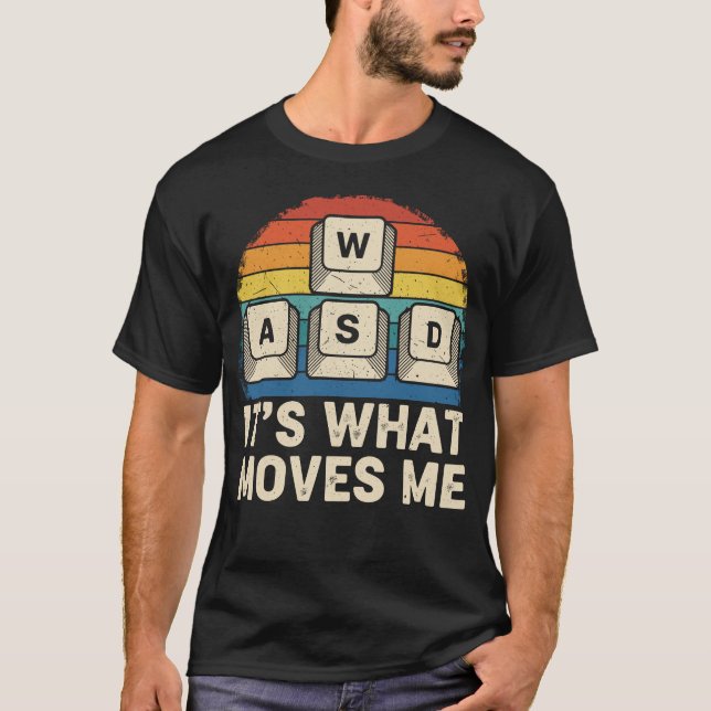 Camiseta Teclas de juego WASD divertidas diseño retro para  (Anverso)