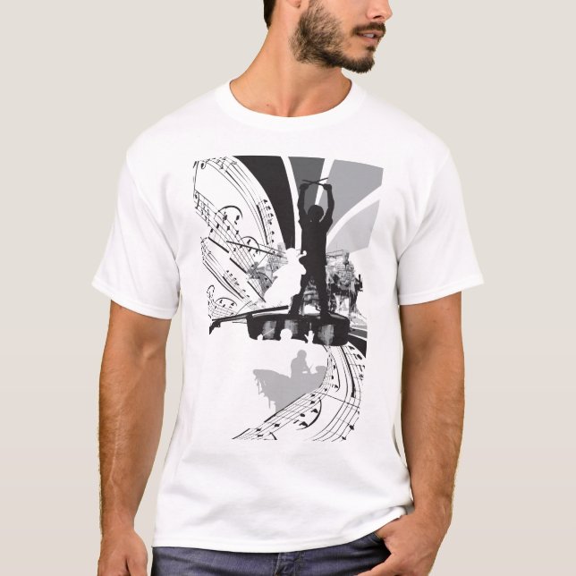 Camiseta teclea el ilustracion del violoncelo (Anverso)