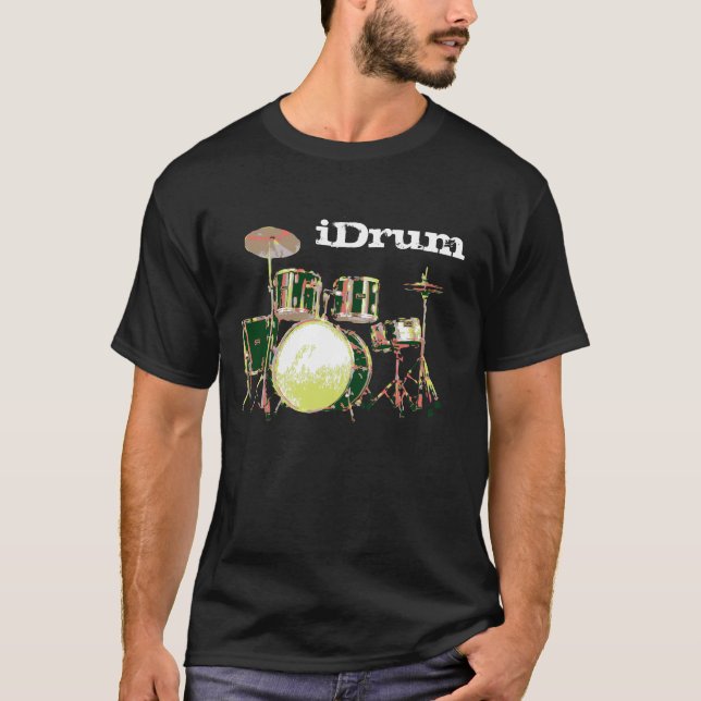 Camiseta Tecleo, iDrum para el batería de la banda (Anverso)