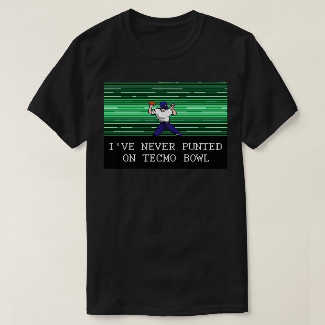 Camiseta Tecmo Bowl Nunca Golpeé Camisas Esenciales (Diseño del anverso)