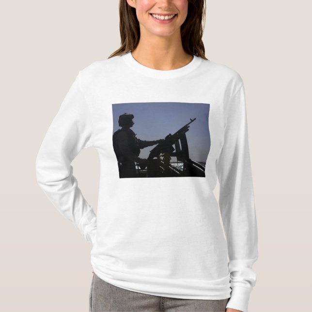 Camiseta Técnico armado con ametralladora M240 en Irak (Anverso)