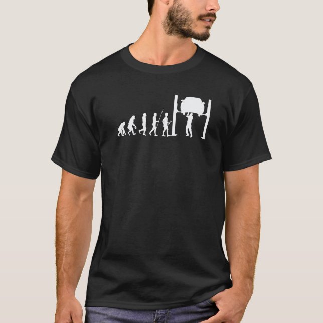 Camiseta Técnico Automotriz  Mecánico de Evolución (Anverso)
