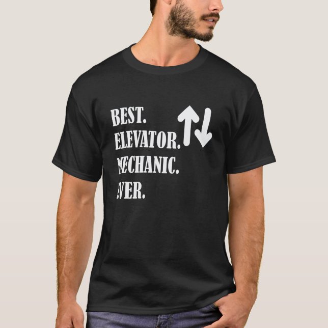 Camiseta Técnico de ascensores Garage Best Ever Button Lift (Anverso)
