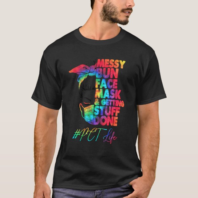 Camiseta Técnico De Atención Al Paciente Messy Bun Face Más (Anverso)
