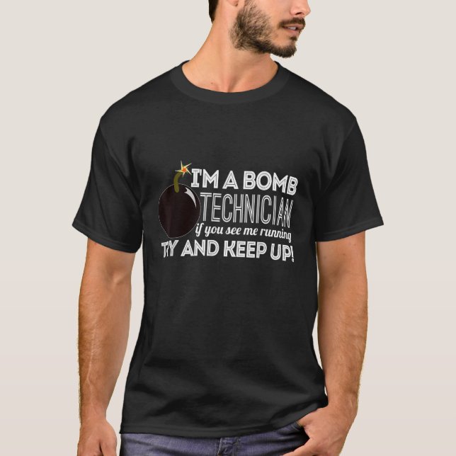 Camiseta Técnico De Bombas Gracioso Si Me Ves Corriendo (Anverso)