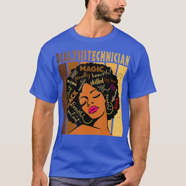 Camiseta Técnico de diálisis afroamericano fuerte (Anverso)