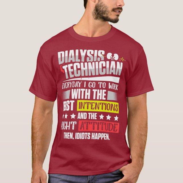 Camiseta Técnico de diálisis Intenciones de nefrología Tech (Anverso)