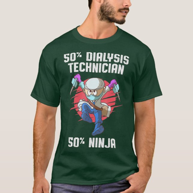 Camiseta Técnico de diálisis Ninja Nefrología Tech (Anverso)