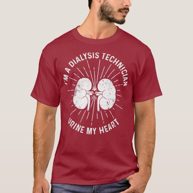 Camiseta Técnico de diálisis Orina Mi Nefrología Cardíaca (Anverso)