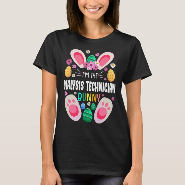 Camiseta Técnico de diálisis profesor conejo Día de Pascua  (Anverso)