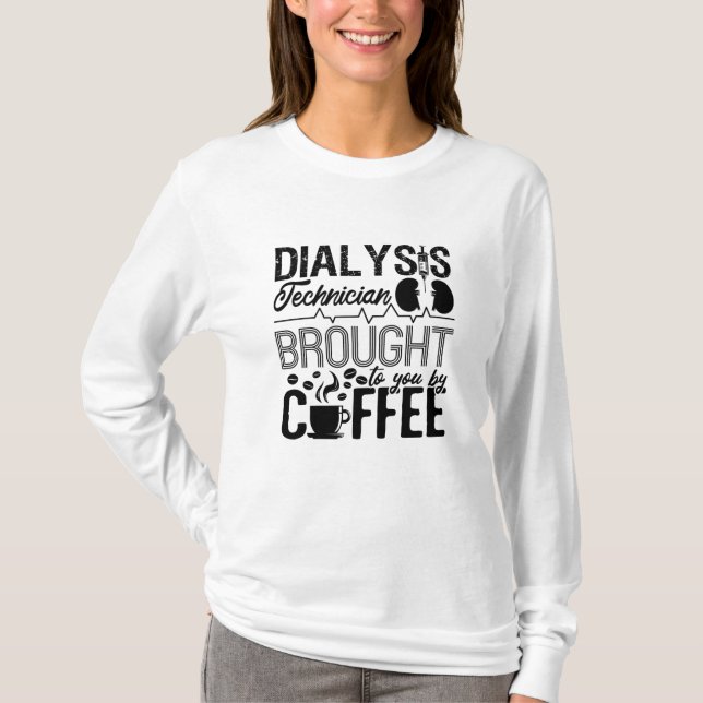 Camiseta Técnico De Diálisis Traído Por Nefrología De Café (Anverso)