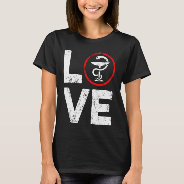 Camiseta Técnico de Farmacia Amor Certificado Pharma Tech (Anverso)